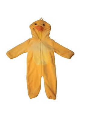 Michley Yellow Duck Plush Hooded Halloween Costume One-Piece Onesie for Baby